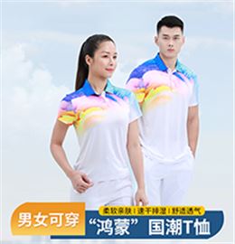 鸿蒙国潮元素团体服运动T恤定制生产厂家883157/883158